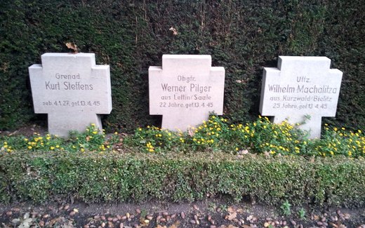 Ansicht der Kriegsgräberstätte Bakum - Lüsche, Gemeindefriedhof