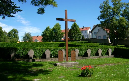 Ansicht der Kriegsgräberstätte Bitz, Gemeindefriedhof