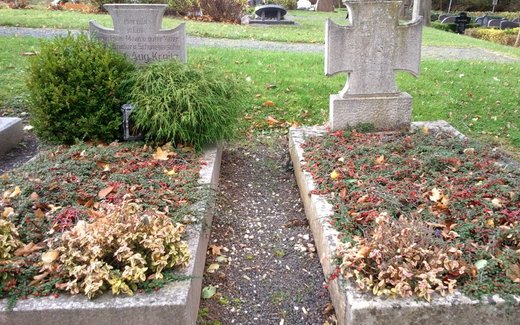 Ansicht der Kriegsgräberstätte Bilshausen, Ev.- luth. Friedhof