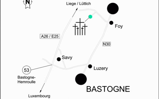 Ansicht der Kriegsgräberstätte Recogne-Bastogne