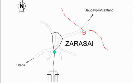 Ansicht der Kriegsgräberstätte Zarasai